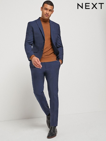 Blue Skinny Fit Signature Tollegno Motionflex Stretch Wool  Suit (898411) | €72