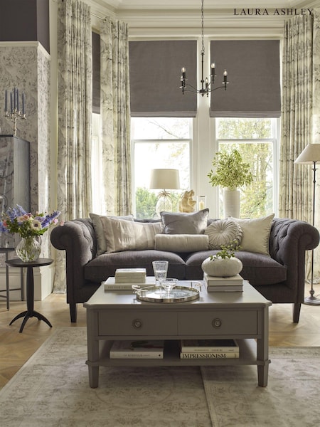 Laura Ashley Pale Charcoal Henshaw 2 Drawer Coffee Table (898504) | €897