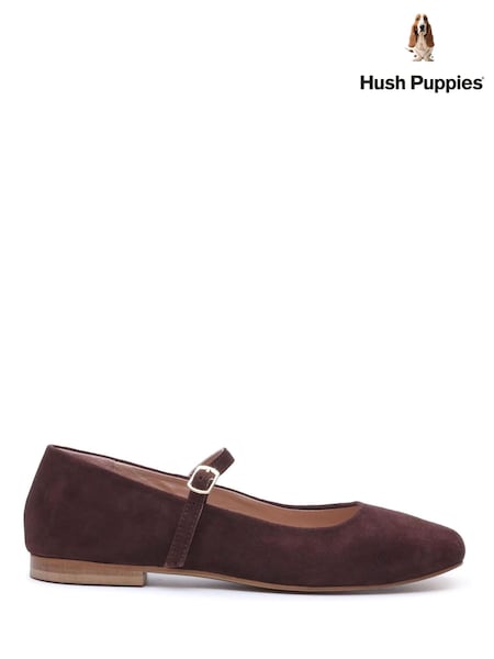 Brown - Hush Puppies Pasha Suede Ballerina