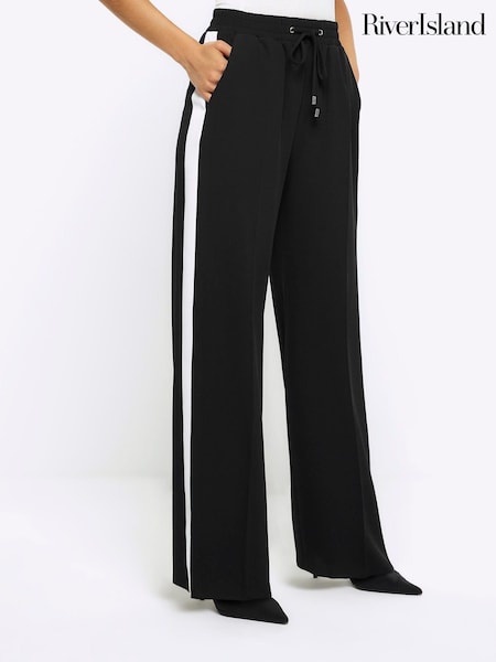 Negru - Dungă Croit Pantaloni lateral River Island (898727) | 234 LEI