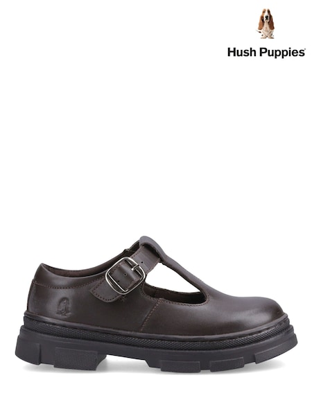 بني - حذاء مدرسي Dulci للأطفال الصغار من Hush Puppies