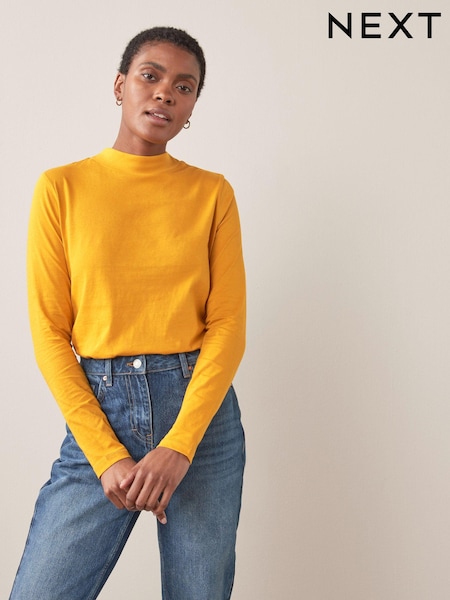 Ochre Yellow High Neck Long Sleeve Top (899143) | €6.50