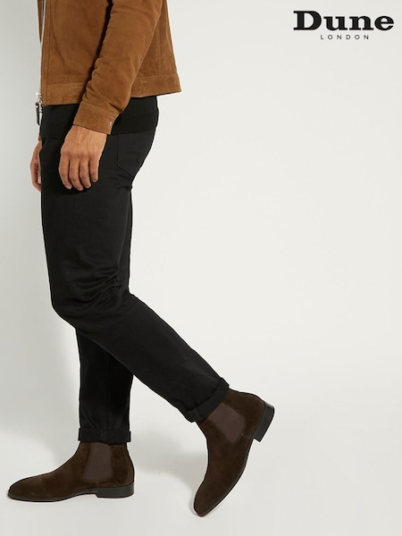 Dune London Brown Standard Fit Mandatory Suede Chelsea Boots (899385) | €203