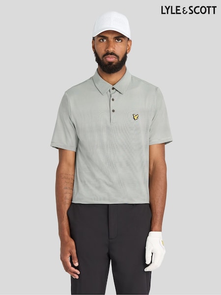 Verde - Regular Lyle & Scott Golf Microstripe Polo T-shirt