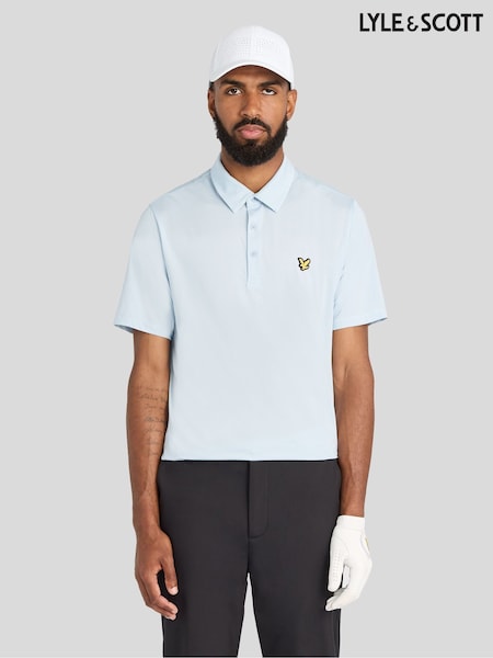 Blue - Regular Lyle & Scott Golf Microstripe Polo T-shirt