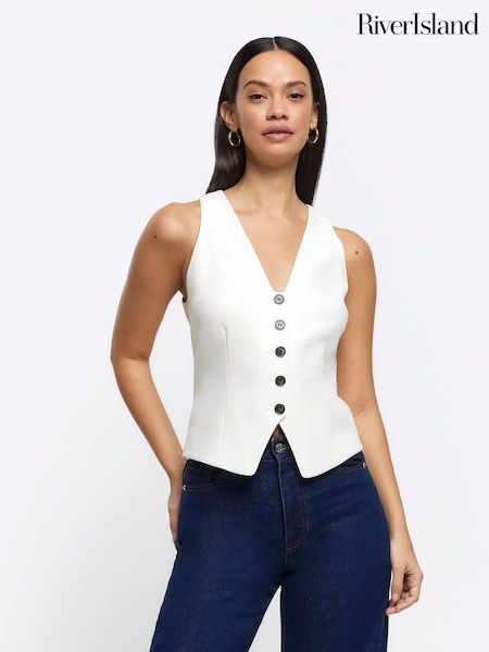 River Island Button Front Tailored Waistcoat (899818) | 158 LEI