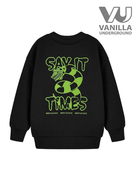 Black - Vanilla Underground Beetlejuice Kids Say It Three Times Sweatshirt