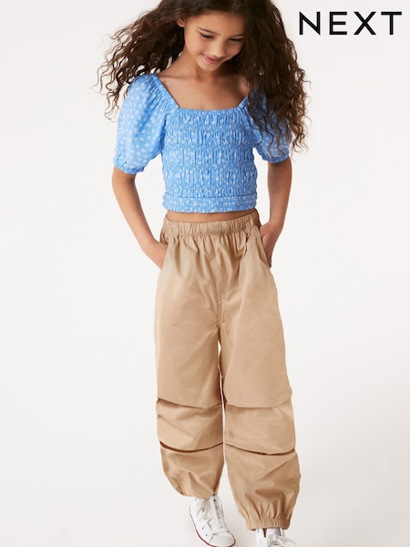 Neutral Parachute Cargo Cuffed Trousers With Knee Darts (3-16yrs) (899859) | €5 - €6