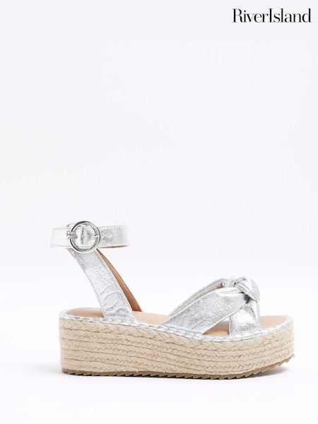 Argint/Argintiu - River Island Espadrile Sandale (899913) | 143 LEI