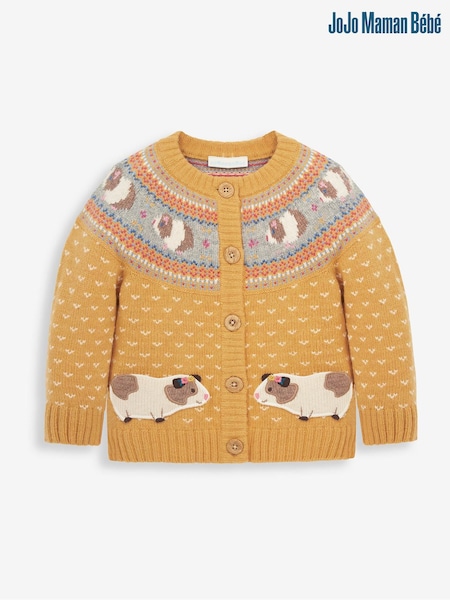 Gorčica rumena gvineja prašiček - JoJo Maman Bébé Fairisle Pattern Cardigan (89R940) | € 37