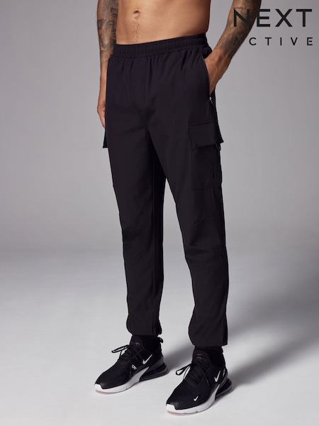 Black Woven Active Cargo Joggers (8D9272) | AED153
