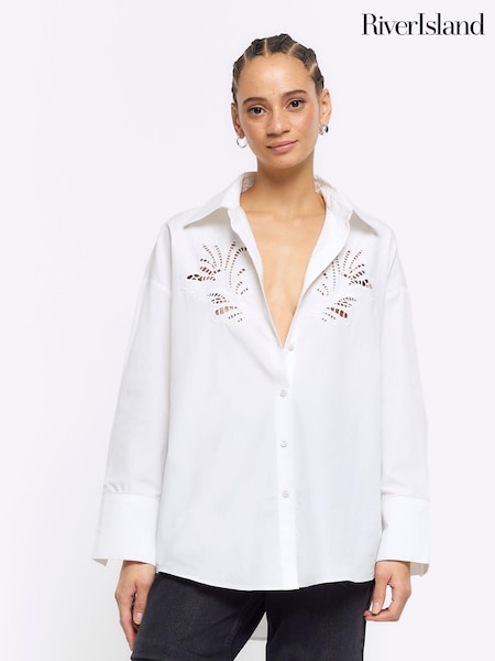 River Island White Broidery Detail Shirt (900399) | €24