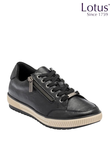 أسود - Lotus Casual Zip-up Trainers