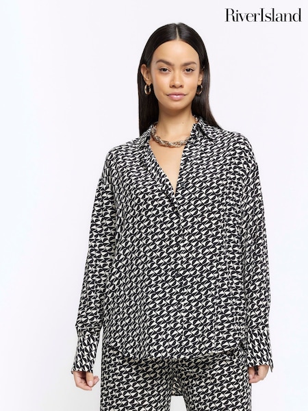 River Island Oversized Geometric Shirt (900622) | 136 LEI