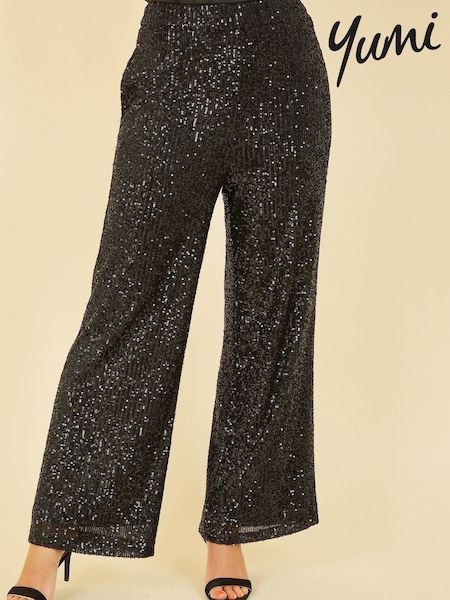 Yumi Black All Over Sequin Trousers (900811) | €18.50