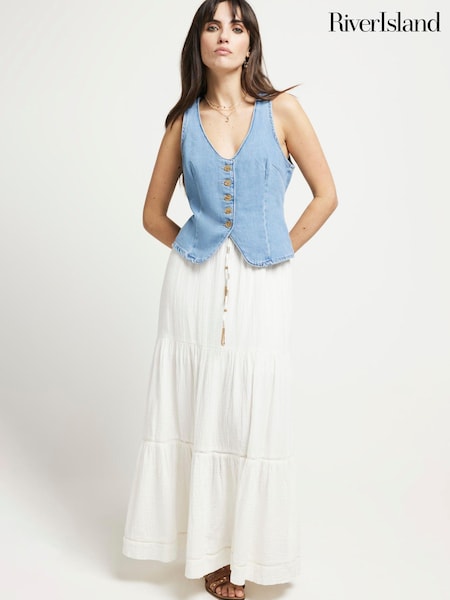 River Island Off White 100% Cotton Feel Skirt (900974) | €44