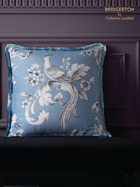 Bridgerton by Catherine Lansfield Blue Regal Floral Soft To Touch Cushion (901051) | €22