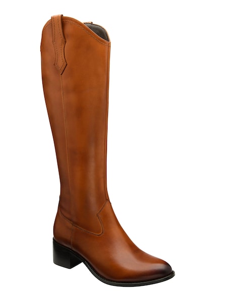 Ravel Brown Leather Knee High Boots (901059) | €79