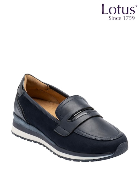 Blue - Lotus Wedge Loafers