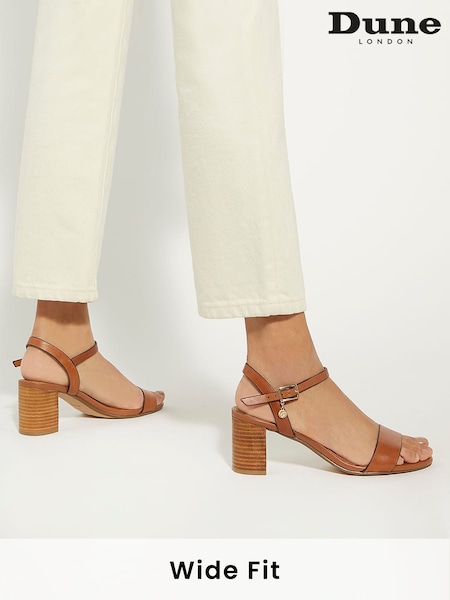 Dune London Brown Regular Fit Jelly Two Part Block Heel Sandals (901377) | $138