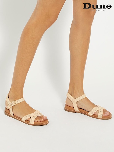 Dune London Natural Lassey Cross-Strap Sandals (901510) | €53