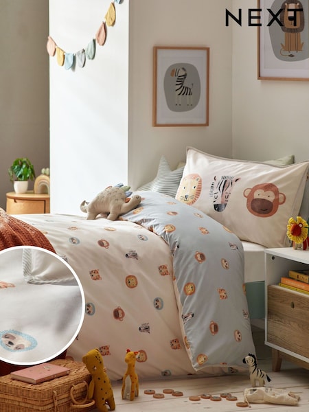 Ecru Safari Jungle Duvet Cover and Pillowcase Set (901612) | €16 - €24