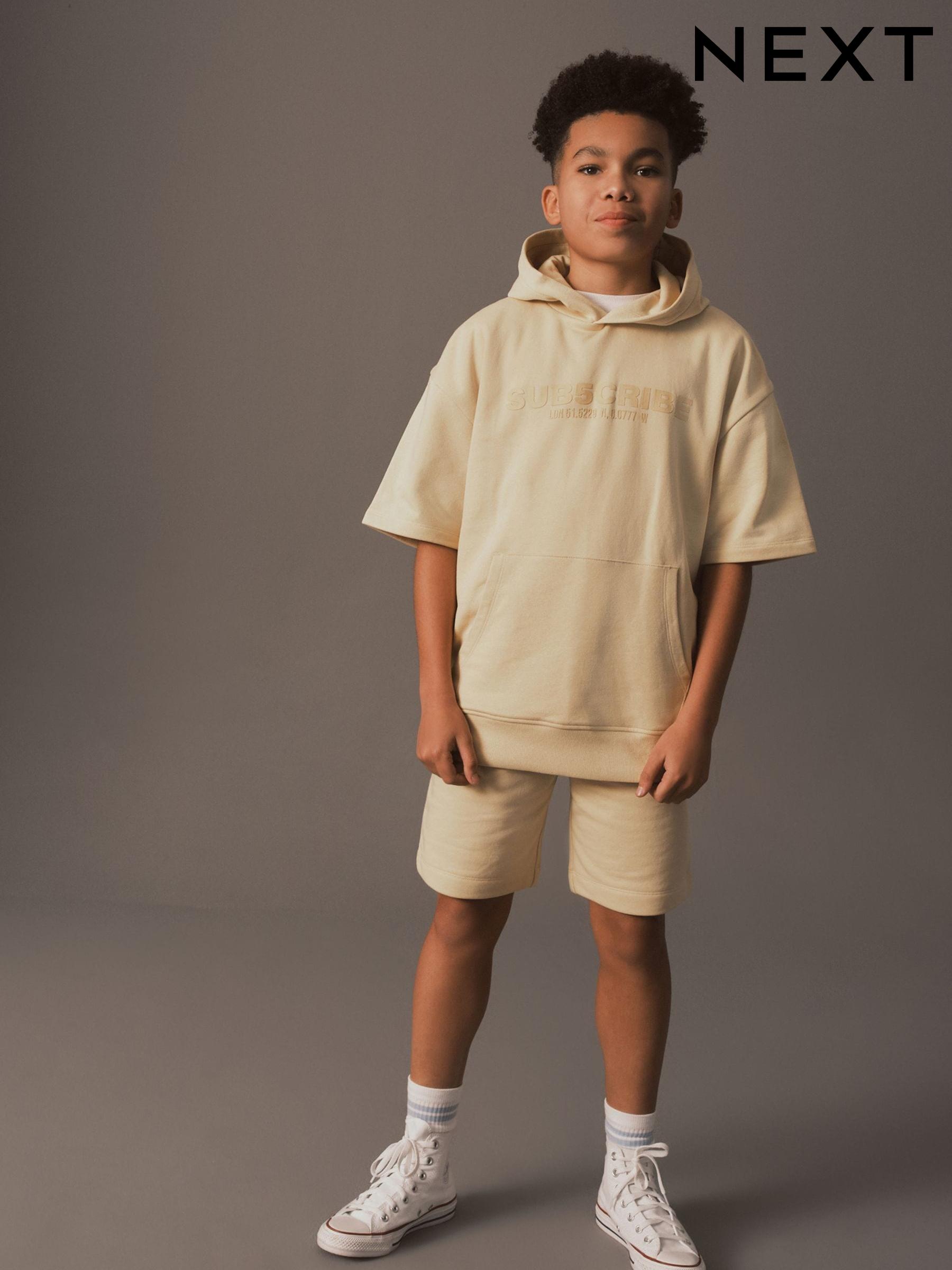 Yellow short sleeve hoodie on sale