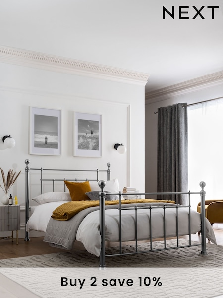 Pewter Grey Leamington Metal Bed Frame (902001) | €510 - €825