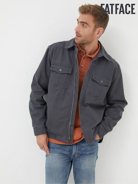 FatFace Grey Bowd Zip Front Overshirt (902328) | €47.50