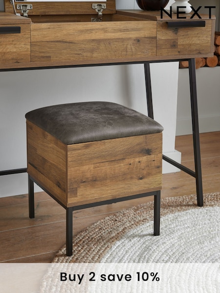 Oak Effect Bronx Storage Footstool (902485) | €150