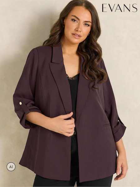 Red - Evans Relaxed Fashion Blazer