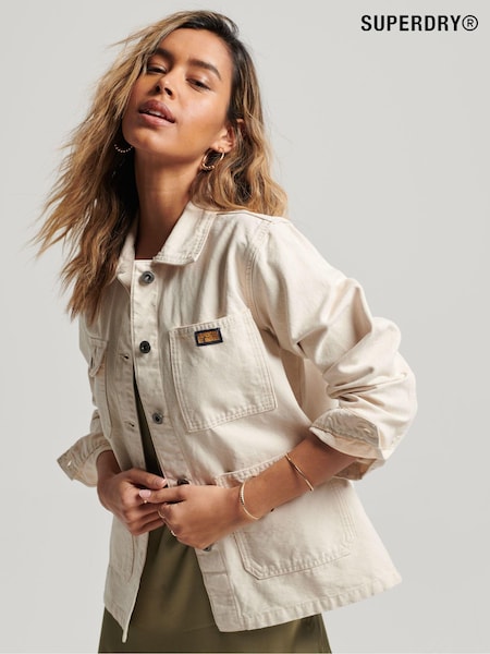 Superdry Cream 100% Cotton Vintage Chore Jacket (902663) | €46