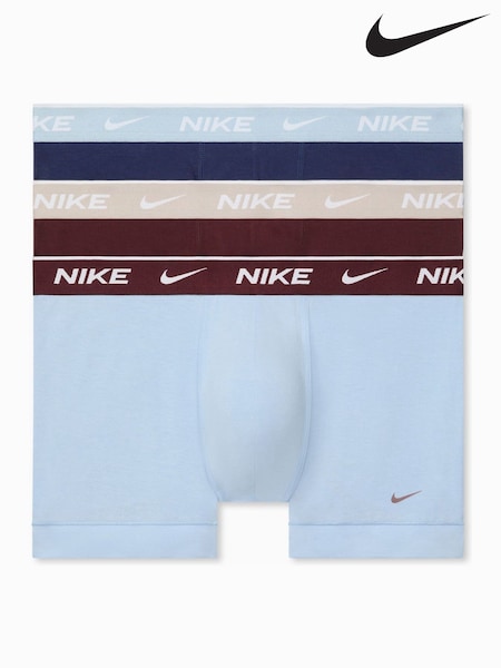 Blue - Regular Nike Dri-fit Essential Cotton Stretch Boxer Trunks 3 Pack