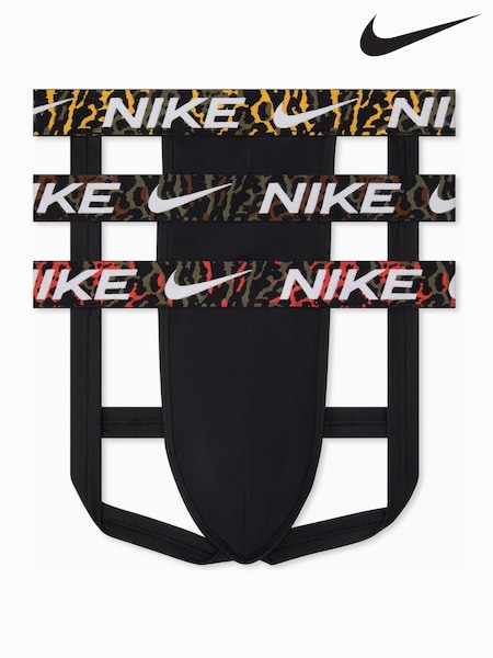 Grey - Regular Nike Essential Micro Jockstrap Briefs 3 Pack