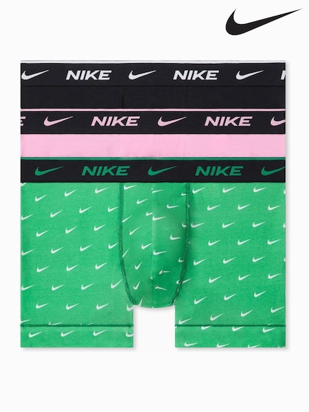 Green - Regular Nike Dri-fit Essential Cotton Stretch Boxer Trunks 3 Pack