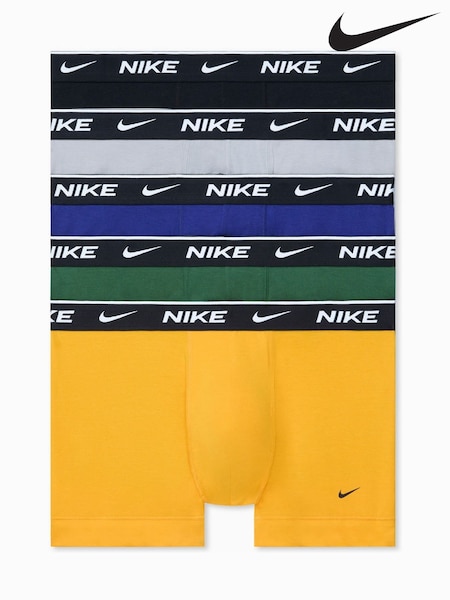Yellow - Regular Nike Dri-fit Essential Cotton Stretch Boxer Trunks 5 Pack