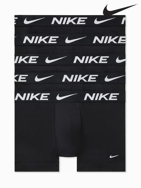 Black - Regular Nike Essential Micro Boxer Trunks 5 Pack