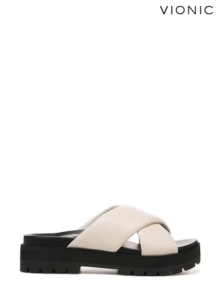 Vionic Tumbled Leather Vesta Slides (903455) | €79