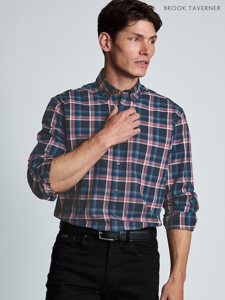 Zils - Regular Brook Taverner Small Plaid Herringbone Cotton Shirt