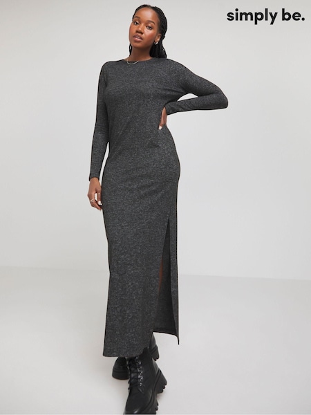 Simply Be Charcoal Grey Cosy Marl Maxi Dress (904619) | €19