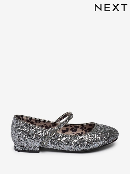 Silver Glitter Standard Fit (F) Mary Jane Occasion Shoes (905598) | €17 - €22