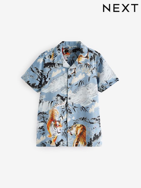 Blue Short Sleeve Printed Shirt (3-16yrs) (905625) | €21 - €29