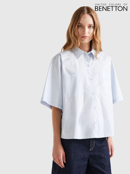 Benetton Blue Boxy Fit Logo Shirt (905850) | €21.50