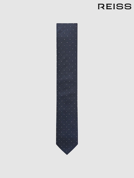Reiss Navy Liam Polka Dot Silk Tie (905859) | €73