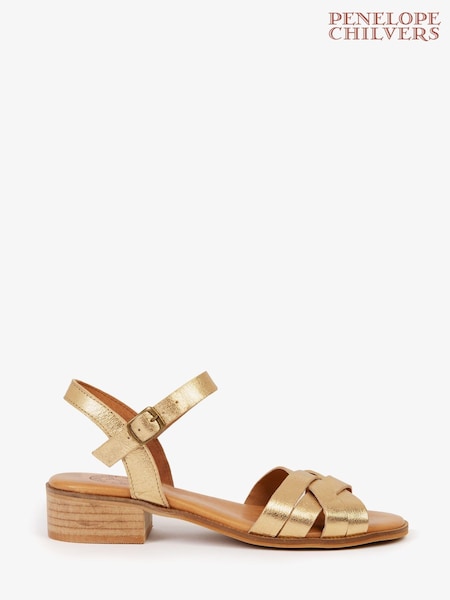 Penelope Chilvers Heeled Shepherdess Leather Sandals (905950) | R$ 1,275