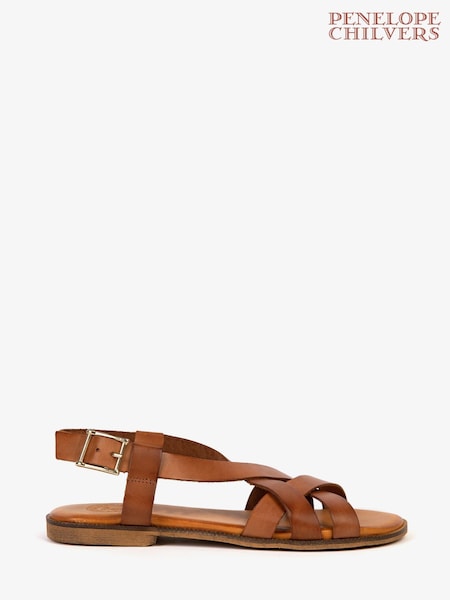 Penelope Chilvers Buttercup Brown Leather Sandals (905984) | R$ 1,275