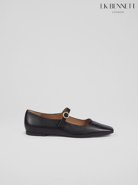 LK Bennett Black Leather Willow Mary Jane Shoes (906792) | ₪1,152