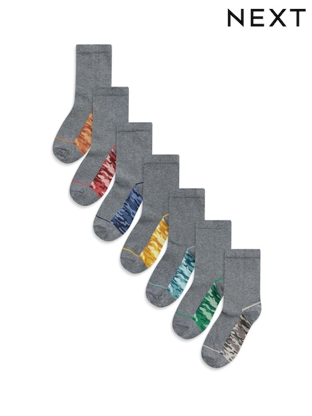 Graues Camouflage-Muster - Cotton Rich Socks 7 Pack (907049) | 13 € - 16 €