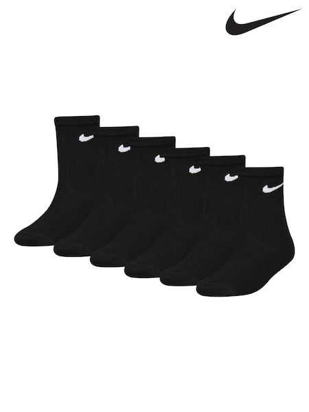 Czarny - Nike Little Kids Crew Socks 6 Pack (907050) | 90 zł