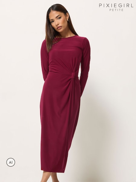 Rouge - Pixiegirl Petite Knot Detail Midi Dress